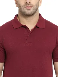 Polo Plus Men Multicolored Trendy Attractive Latest Solid Half Sleeve Poly Cotton Polo T-Shirt-thumb4