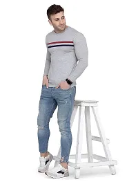 Polo Plus Men Multicolor Latest Classic Striped Detailing Full-Sleeve Cotton T-Shirt-thumb3