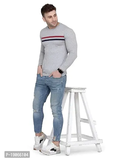 Polo Plus Men Multicolor Latest Classic Striped Detailing Full-Sleeve Cotton T-Shirt-thumb4