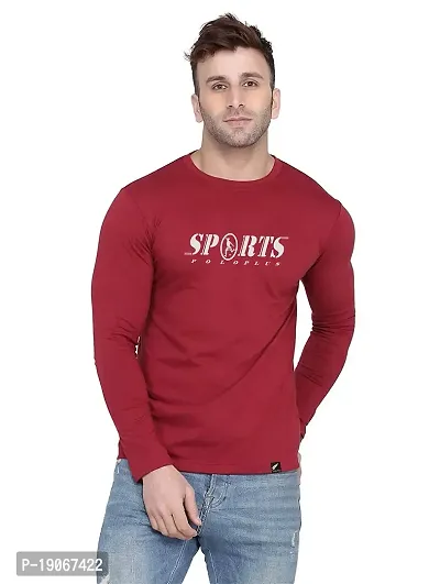 Polo Plus Men Trendy Classic Sport Printed Full Sleeve Cotton T-Shirt