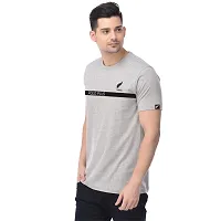 Polo Plus Grey Cotton Blend Printed Round Neck Tees For Men-thumb1