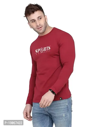 Polo Plus Men Trendy Classic Sport Printed Full Sleeve Cotton T-Shirt-thumb3