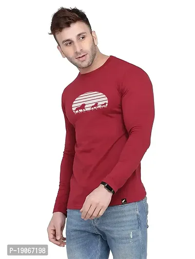 Polo Plus Men Trendy Classic Lion Printed Full Sleeve Cotton T-Shirt-thumb3