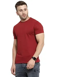 Polo Plus Men Solid Plain Round Neck Half Sleeve Cotton T-Shirt-thumb2