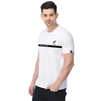 Polo Plus White Cotton Blend Printed Round Neck Tees For Men-thumb1