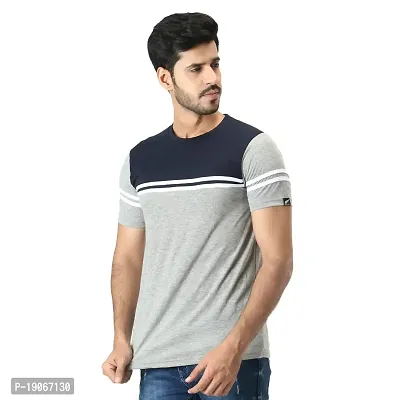 Polo Plus Men Maroon Latest Classic Striped with CutSew Half Sleeve Cotton T-Shirt-thumb0