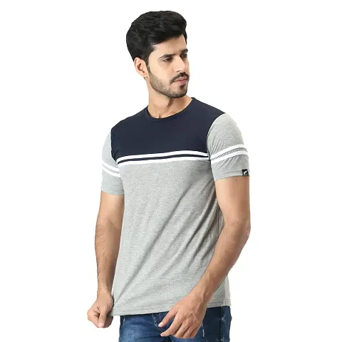 Polo Plus Men Latest Classic Striped with CutSew Half Sleeve T-Shirt