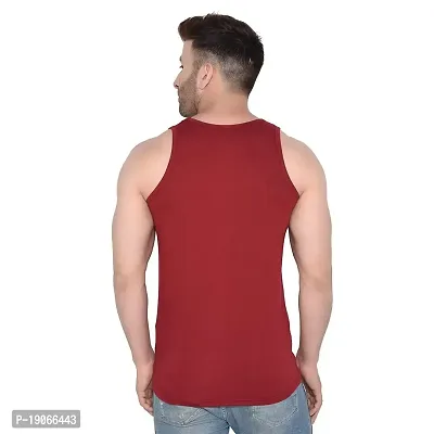 Polo Plus Men Maroon with Placement-Print Latest Classic Cotton Sando Vest-thumb3