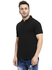 Polo Plus Men Multicolored Trendy Attractive Latest Solid Half Sleeve Poly Cotton Polo T-Shirt-thumb1