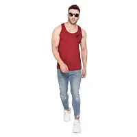 Polo Plus Men Maroon with Placement Print Latest Classic Cotton Sando Vest-thumb3