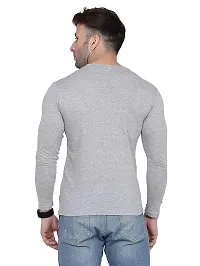 Polo Plus Men Grey Trendy Classic BOSS Printed Full Sleeve Cotton T-Shirt-thumb1