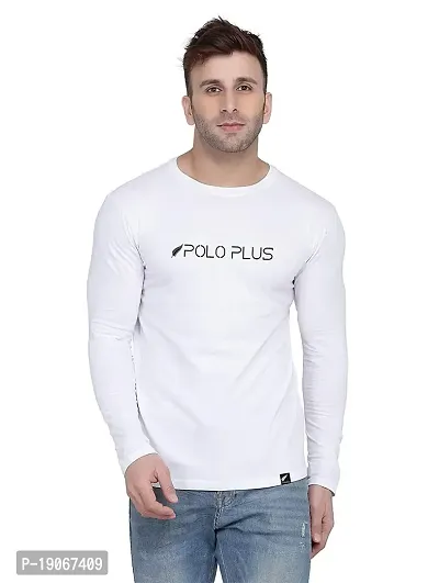 Polo Plus Men Trendy Classic Patti Printed Full Sleeve Cotton T-Shirt