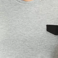 Polo Plus Men Grey Latest Attractive CutSew Pocket Half Sleeve Cotton T-Shirt-thumb4