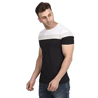 Polo Plus Men Multicolored with Cut and Sew Bottom Base Stripe Half Sleeve Cotton T-Shirt-thumb2