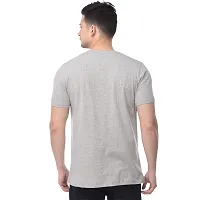 Polo Plus Grey Cotton Blend Printed Round Neck Tees For Men-thumb2