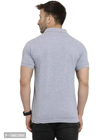 Polo Plus Men Multicolored Trendy Attractive Latest Solid Half Sleeve Poly Cotton Polo T-Shirt-thumb3