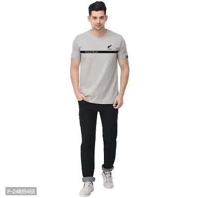 Polo Plus Grey Cotton Blend Printed Round Neck Tees For Men-thumb4