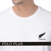 Polo Plus White Cotton Blend Printed Round Neck Tees For Men-thumb4