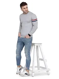 Polo Plus Men Multicolor Latest Attractive Classic Striped Full Sleeve Cotton T-Shirt-thumb3