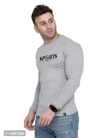 Polo Plus Men Trendy Classic Sport Printed Full Sleeve Cotton T-Shirt-thumb3