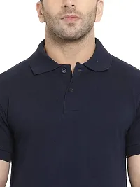 Polo Plus Men Multicolored Trendy Attractive Latest Solid Half Sleeve Poly Cotton Polo T-Shirt-thumb4