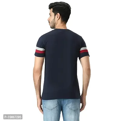 Polo Plus Men Maroon Latest Classic Striped Half Sleeve Cotton T-Shirt-thumb3