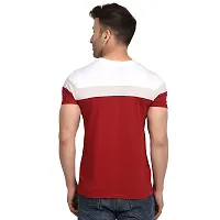 Polo Plus Men Multicolored with Cut and Sew Bottom Base Stripe Half Sleeve Cotton T-Shirt-thumb1