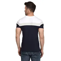 Polo Plus Men Multicolored with Cut and Sew Bottom Base Stripe Half Sleeve Cotton T-Shirt-thumb1