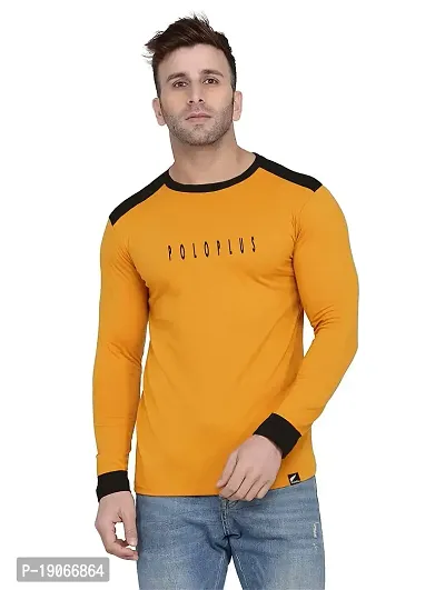 Polo Plus Men Multicolor Latest Classic Plus Printed Full Sleeve Cotton T-Shirt