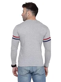 Polo Plus Men Multicolor Latest Attractive Classic Striped Full Sleeve Cotton T-Shirt-thumb1