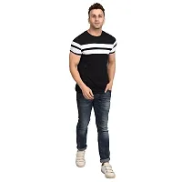 Polo Plus Men Multicolors with Cut and Sew Double Stripe Half Sleeve Cotton T-Shirt-thumb3