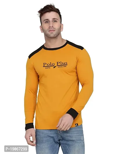 Polo Plus Men Multicolor Latest Classic Since Printed Full Sleeve Cotton T-Shirt