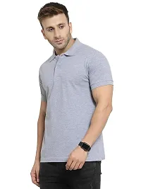 Polo Plus Men Multicolored Trendy Attractive Latest Solid Half Sleeve Poly Cotton Polo T-Shirt-thumb1