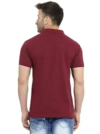 Polo Plus Men Multicolored Trendy Attractive Latest Solid Half Sleeve Poly Cotton Polo T-Shirt-thumb2