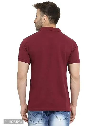 Polo Plus Men Multicolored Trendy Attractive Latest Solid Half Sleeve Poly Cotton Polo T-Shirt-thumb3