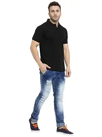 Polo Plus Men Multicolored Trendy Attractive Latest Solid Half Sleeve Poly Cotton Polo T-Shirt-thumb3