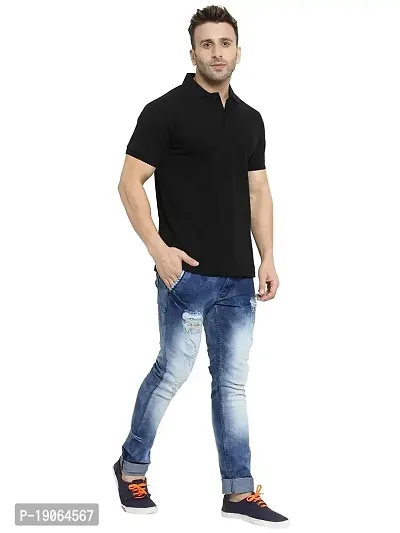 Polo Plus Men Multicolored Trendy Attractive Latest Solid Half Sleeve Poly Cotton Polo T-Shirt-thumb4