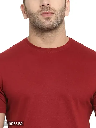 Polo Plus Men Solid Plain Round Neck Half Sleeve Cotton T-Shirt-thumb5