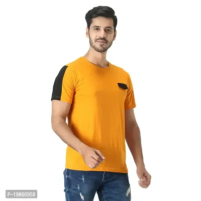 Polo Plus Men Grey Latest Attractive CutSew Pocket Half Sleeve Cotton T-Shirt-thumb2