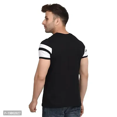 Polo Plus Men Multicolors with Cut and Sew Double Stripe Half Sleeve Cotton T-Shirt-thumb2