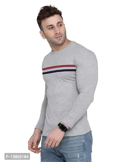 Polo Plus Men Multicolor Latest Classic Striped Detailing Full-Sleeve Cotton T-Shirt-thumb3