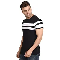 Polo Plus Men Multicolors with Cut and Sew Double Stripe Half Sleeve Cotton T-Shirt-thumb2