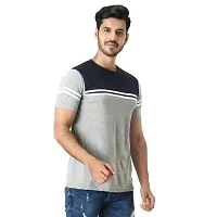 Polo Plus Men Maroon Latest Classic Striped with CutSew Half Sleeve Cotton T-Shirt-thumb1