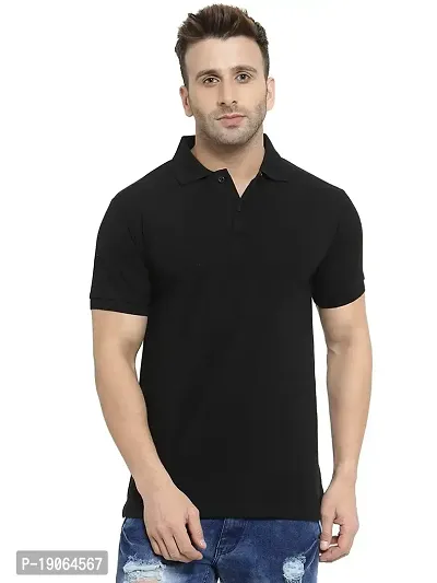 Polo Plus Men Multicolored Trendy Attractive Latest Solid Half Sleeve Poly Cotton Polo T-Shirt