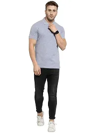 Polo Plus Men Multicolored Trendy Attractive Latest Solid Half Sleeve Poly Cotton Polo T-Shirt-thumb3