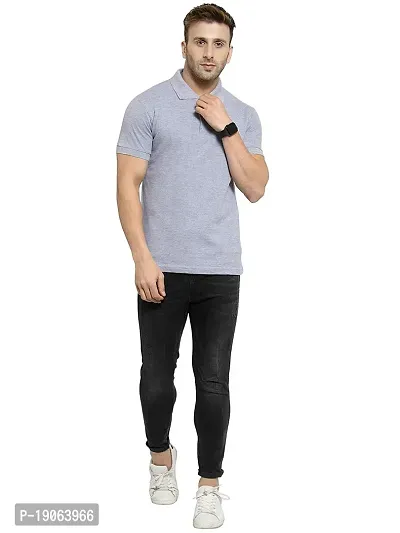 Polo Plus Men Multicolored Trendy Attractive Latest Solid Half Sleeve Poly Cotton Polo T-Shirt-thumb4