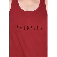 Polo Plus Men Maroon with Placement-Print Latest Classic Cotton Sando Vest-thumb4