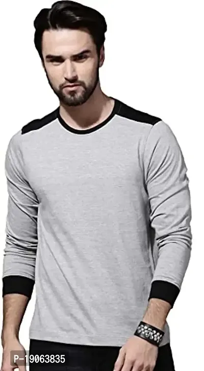 Polo Plus Men Multicolored with Yoke Cuff and Shoulder Full Sleeve Cotton T-Shirt