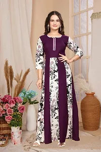 Stylish Crepe Printed Gown for Women-thumb3