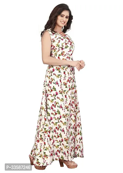 Stylish Crepe Printed Gown for Women-thumb0